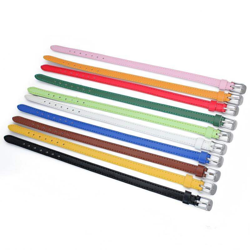 Bracelets à breloques simples à faire soi-même pour femmes, couleur unie, en PU Image2