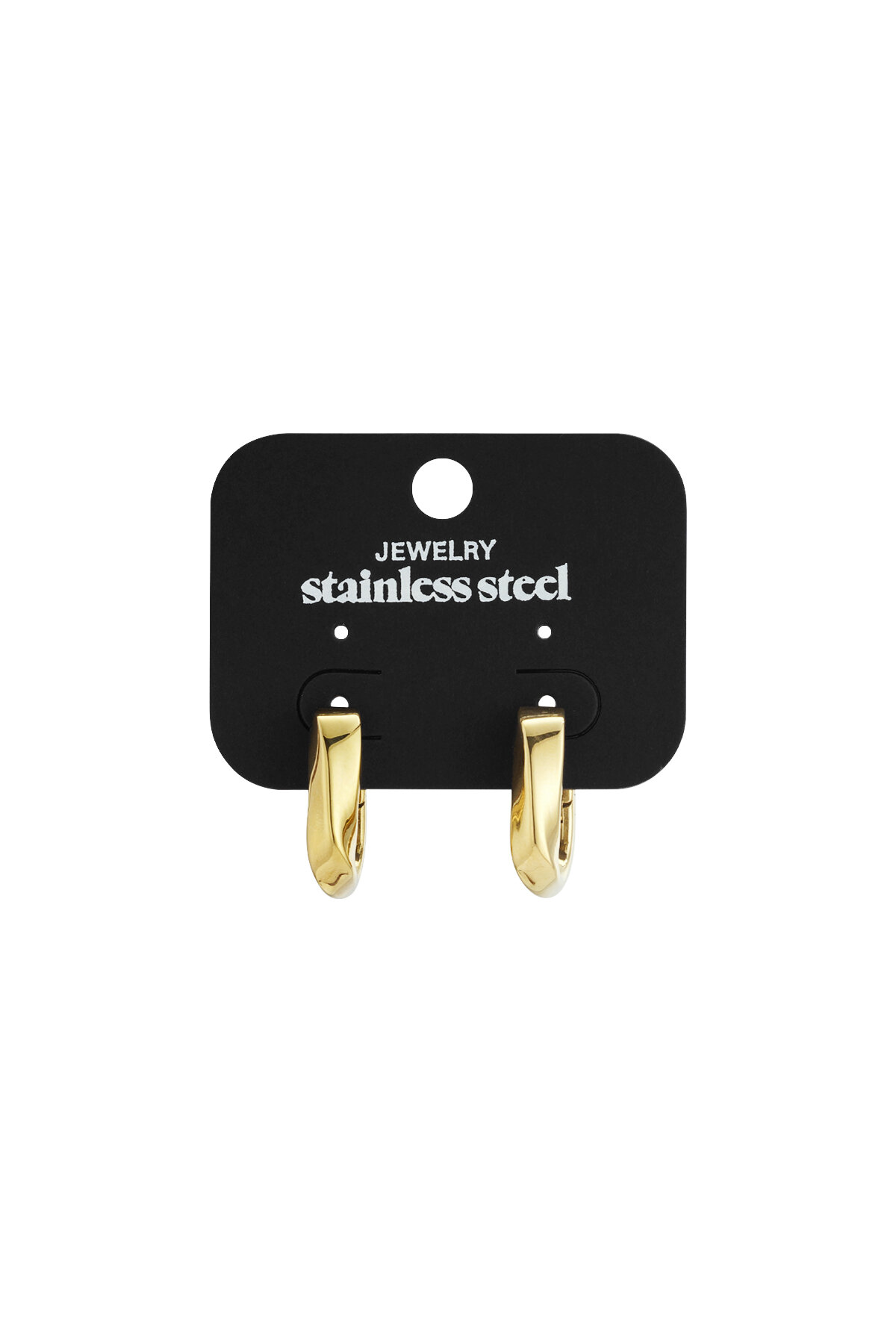 Rectangular twisted hoop earrings h5 Picture5
