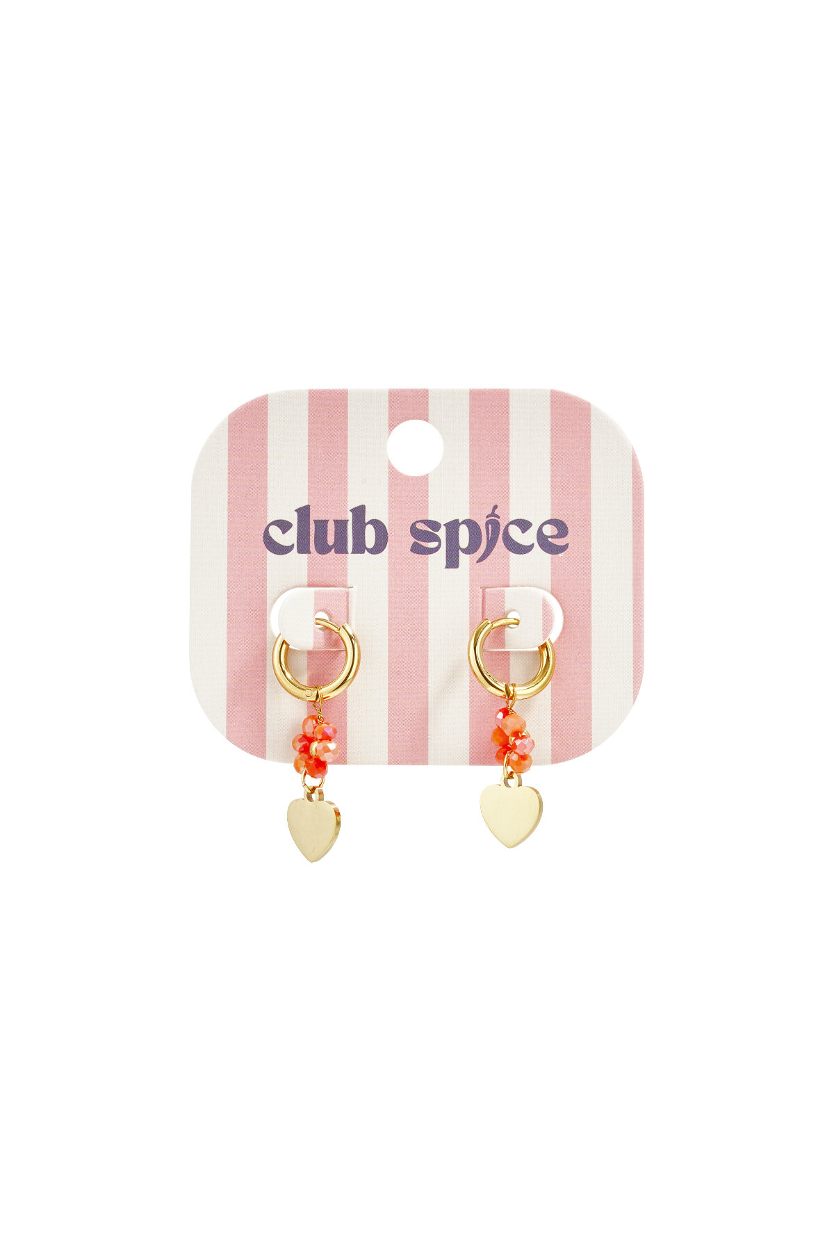 Earrings with heart on beaded flower h5 Picture4