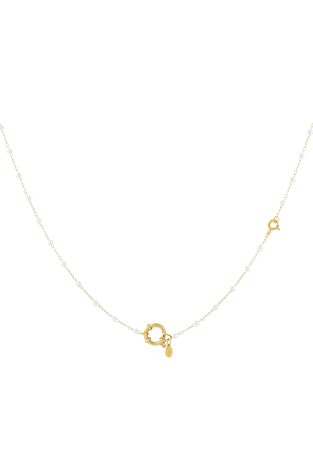 Lock with pearls necklace h5 