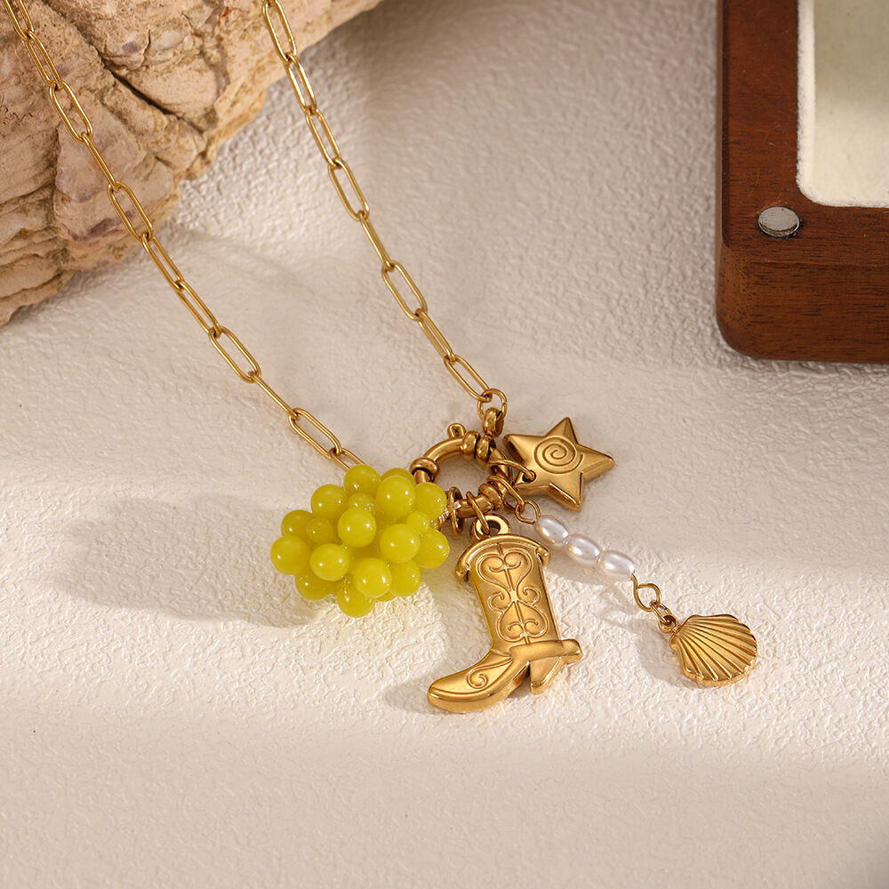 1 Piece Sweet Fruit Stainless Steel Waterproof Women's Pendant Necklaces h5 Picture4