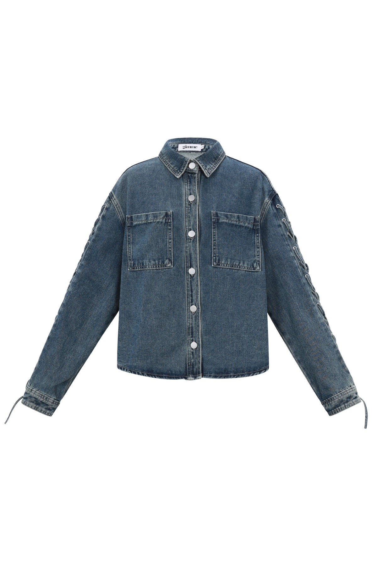 Woven Cotton Women's Denim Jacket Casual Tie-up h5