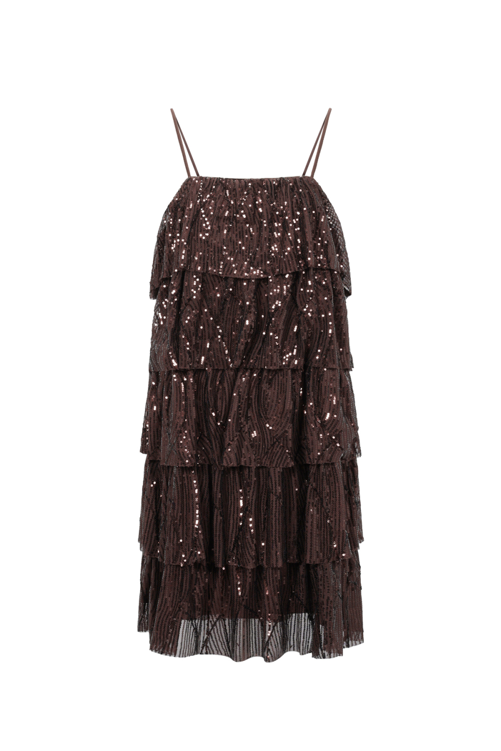 Tessuto Fibra Di Poliestere Donna Mini Abito Elegante Paillettes 