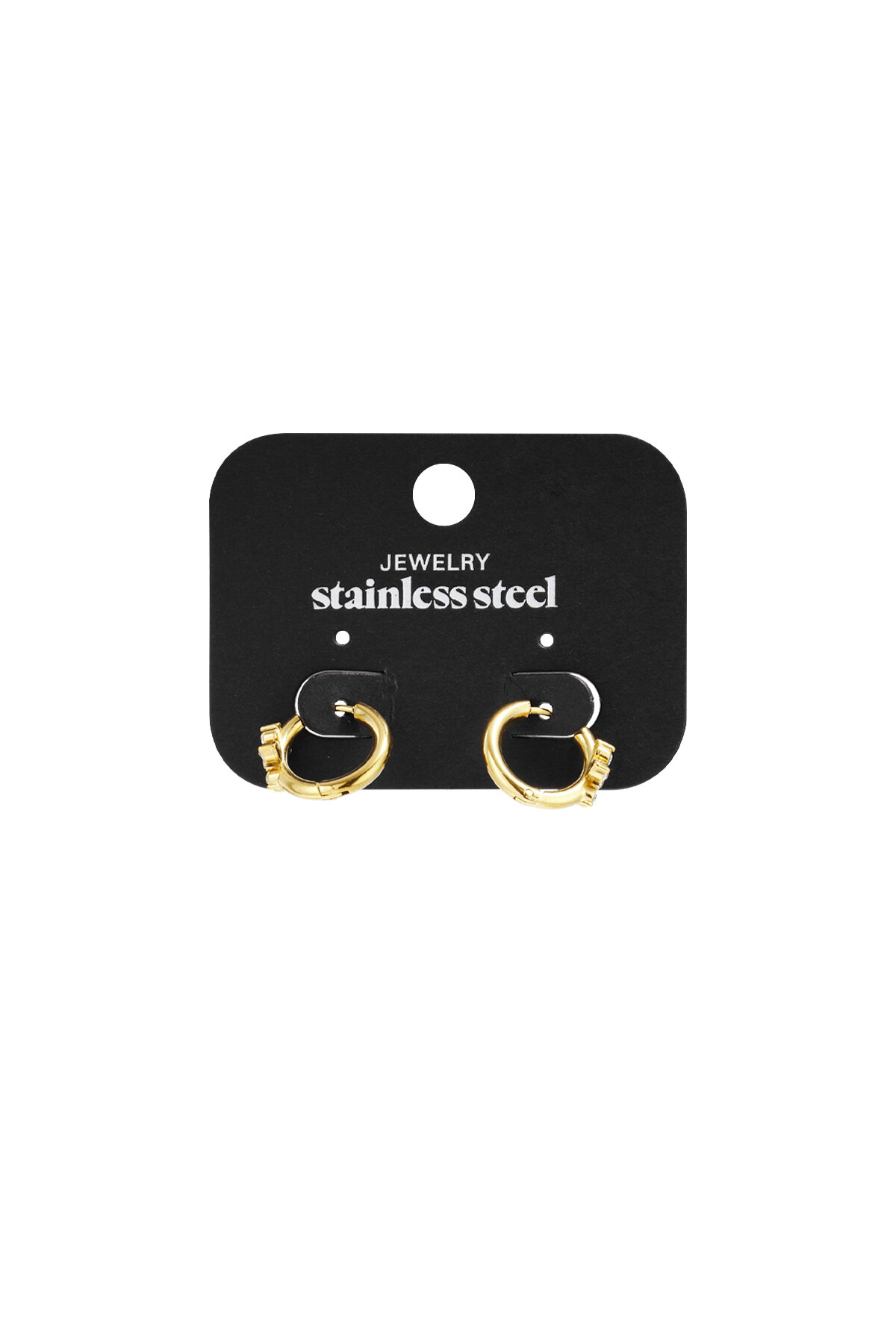Pendientes de aro de acero inoxidable con diseño de flores, estilo casual, diario, sencillo, para mujer. h5Imagen3