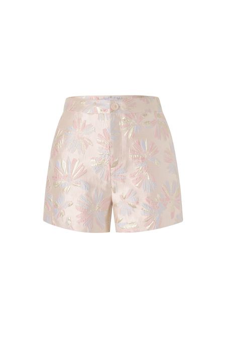 Gewebte Polyesterfaser Damen-Shorts Elegantes Blumenmuster 2