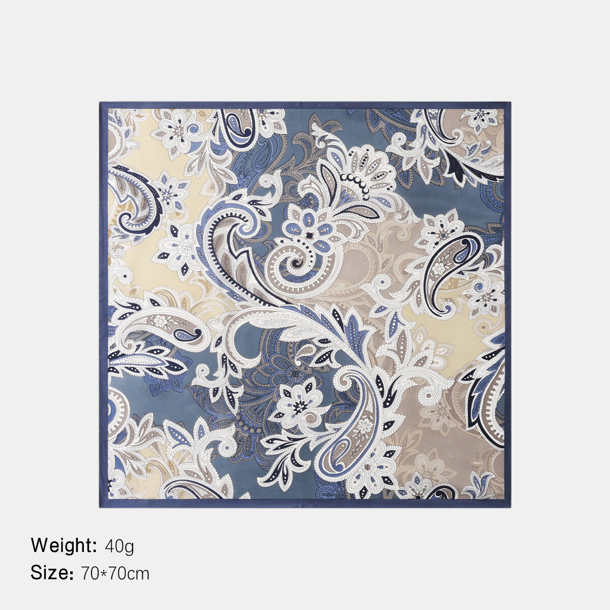 1 Piece Blue Series Cashew Flower Rayon Women's Bandana h5 Picture2