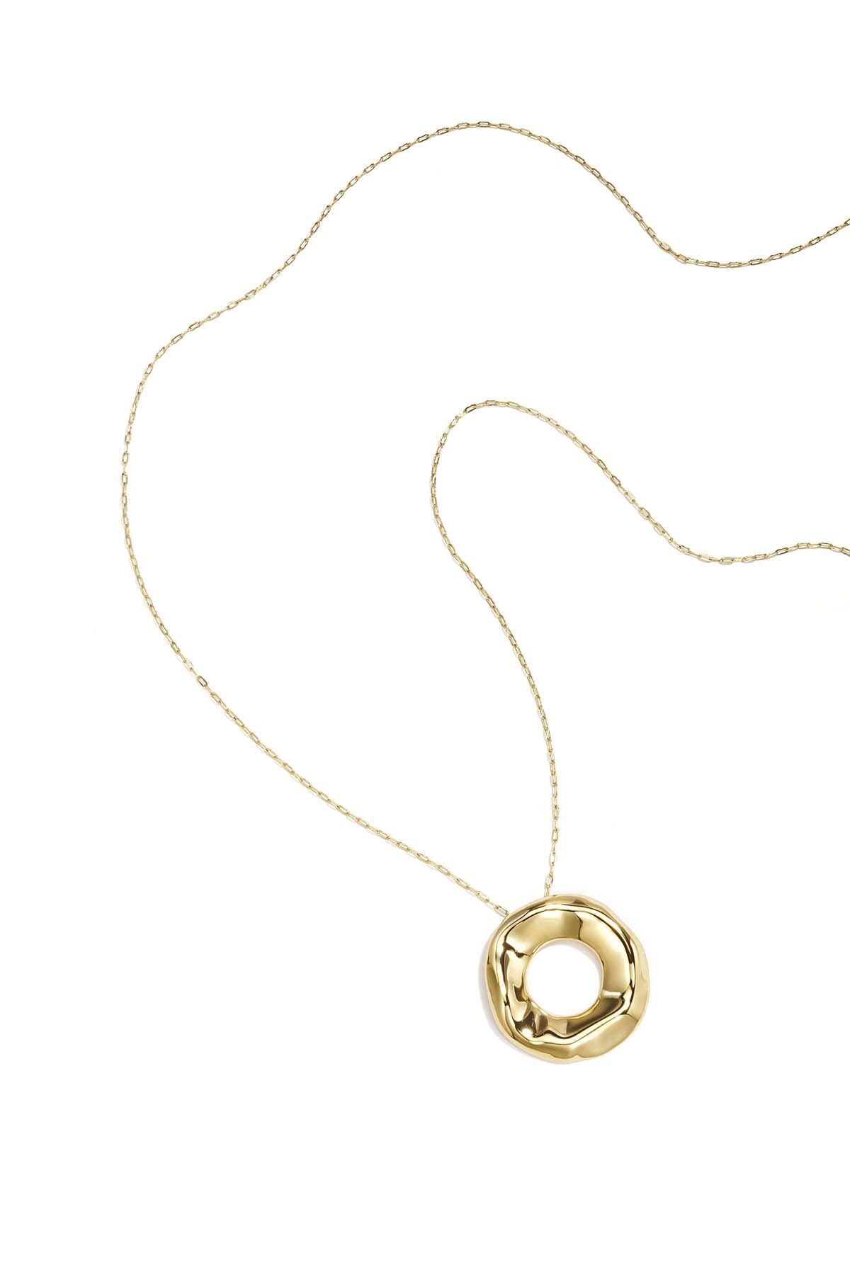 Collier long en acier inoxydable, style cercle, collection Daily Simple, bijoux pour femmes 