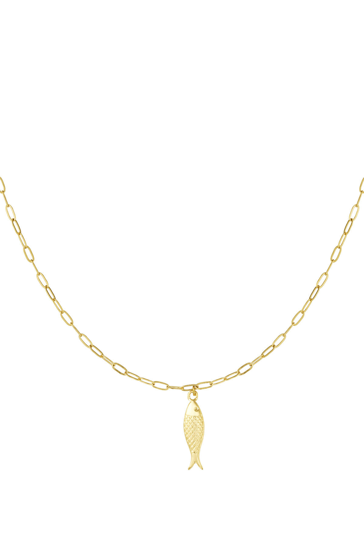 Collar con dije de pez - dorado h5