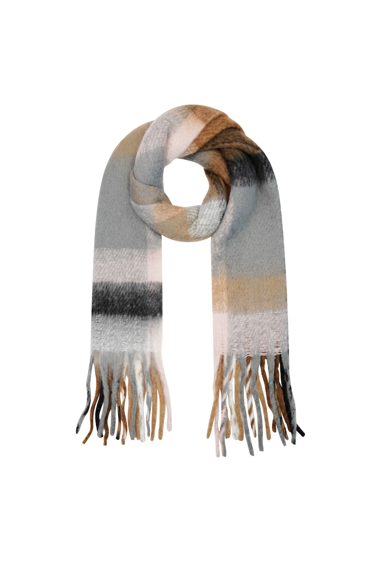 Schal mit Farbblockdesign - rosa-bunt h5