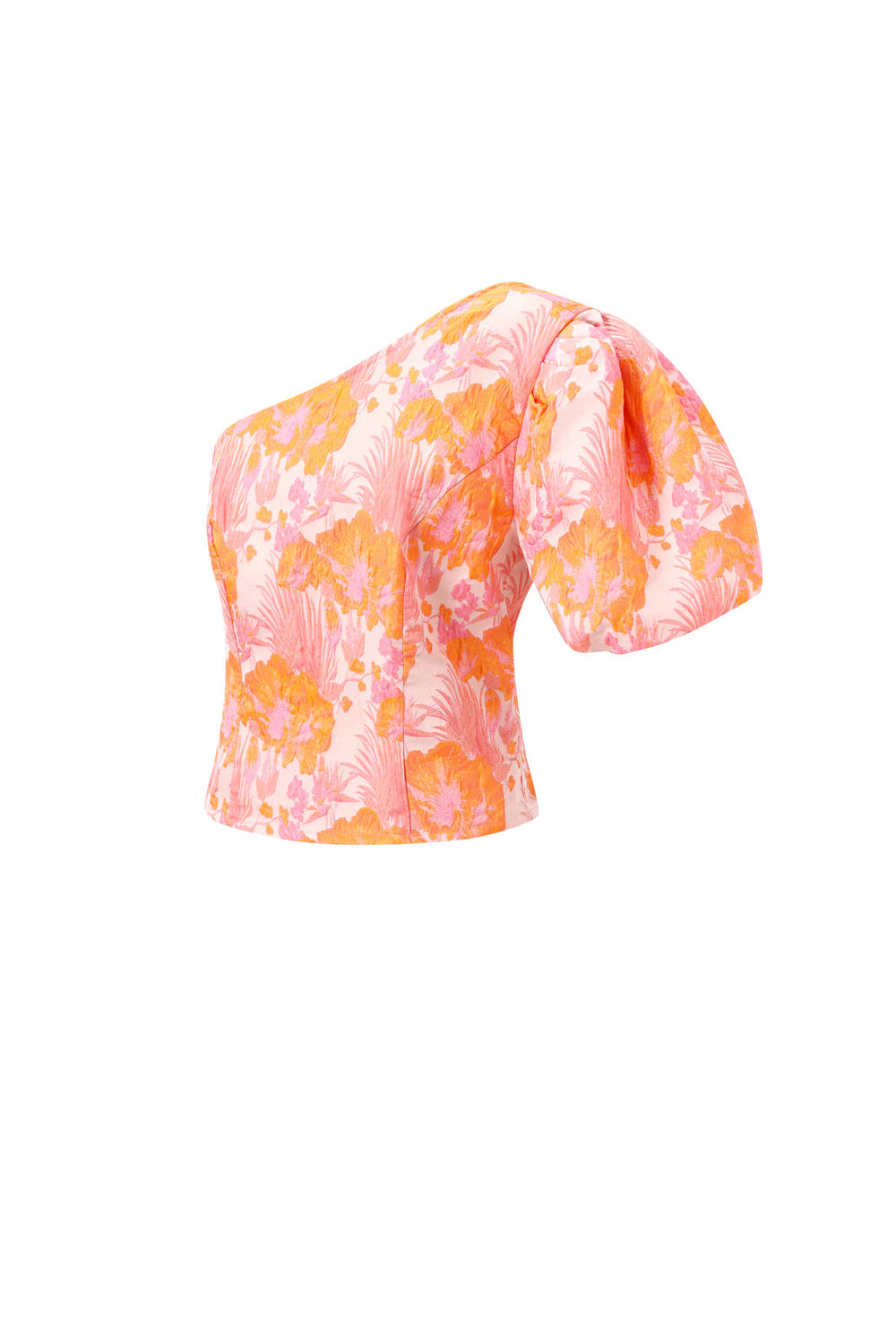 Woven Polyester Fiber Women's One Shoulder Top Elegant Floral Print h5Picture2
