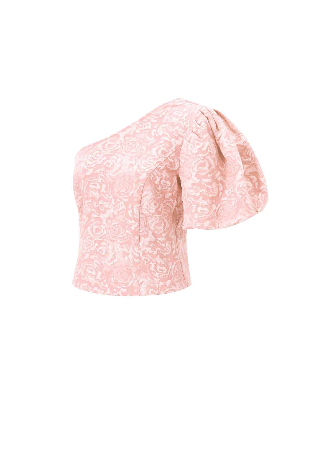 Woven Polyester Fiber Women's One-Shoulder Top Elegant Floral Print h5Picture2