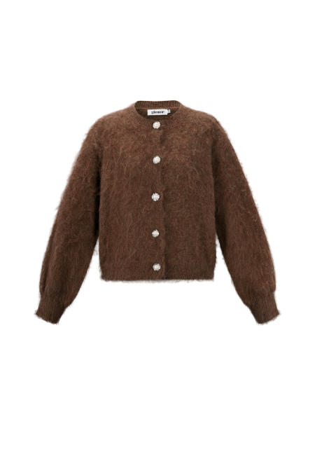Gestrickte Polyesterfaser Damen Strickjacke Casual Einfarbig 2