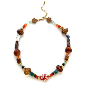 1 Piece Resin Beads Natural Stone Beaded Necklace h5