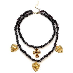 1 Piece Natural Stone Stainless Steel Cross Layered Necklace h5