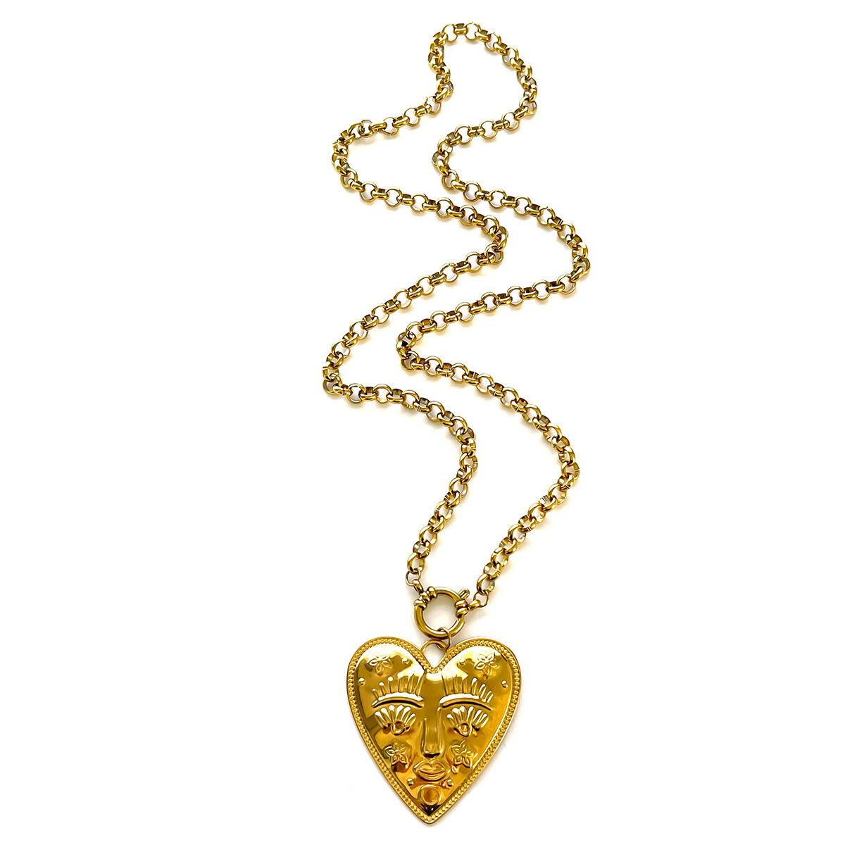 Gold Long Heart Necklace Picture2