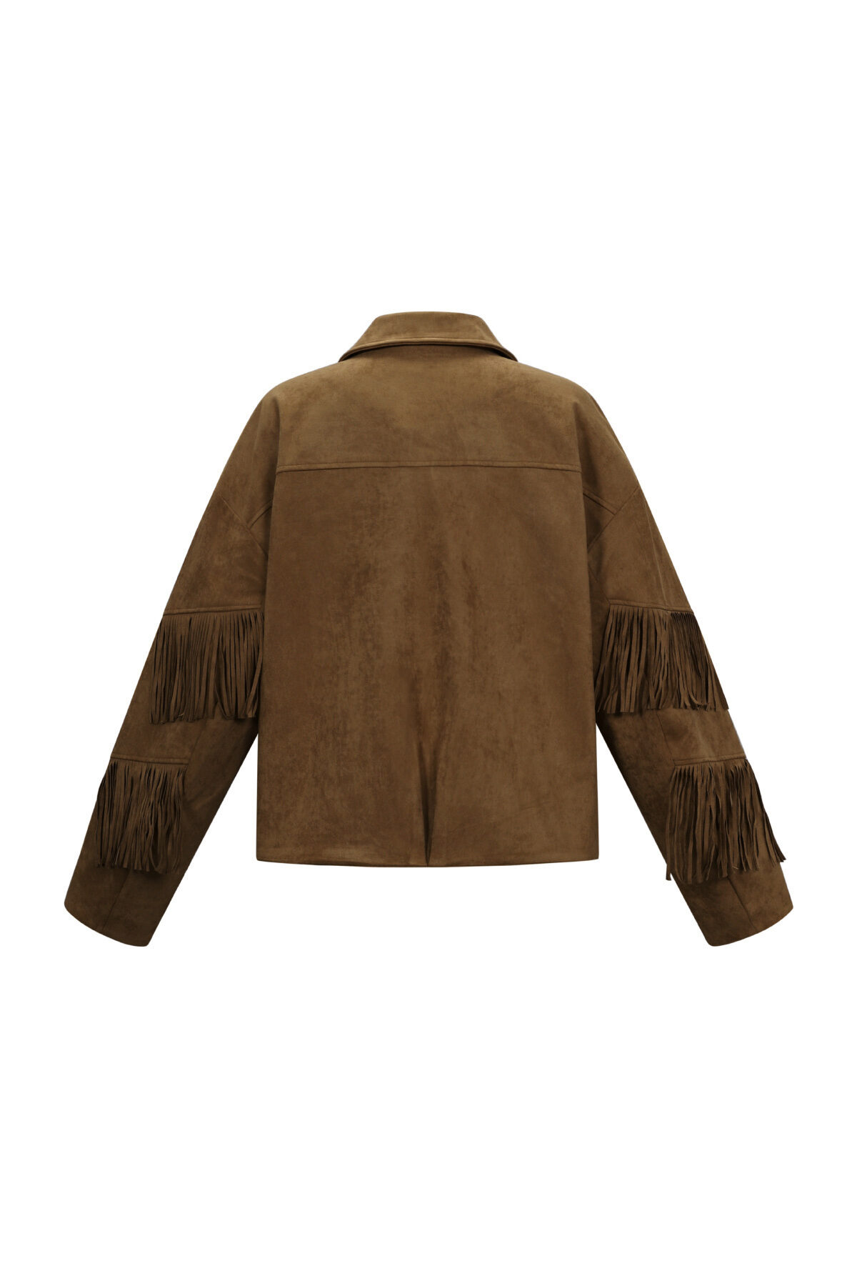 Woven Polyester Fiber Women's Blouse Casual Solid Color Fall/Winter Fringe Detail h5 Picture3