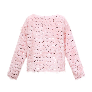 Woven Polyester Fiber Women's Long Sleeve Top Elegant Sequins h5 Picture3