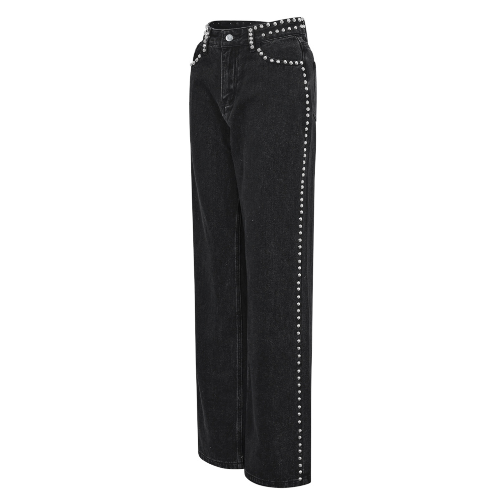 Woven Cotton Women's Straight Leg Pants Street Solid Color h5Picture2