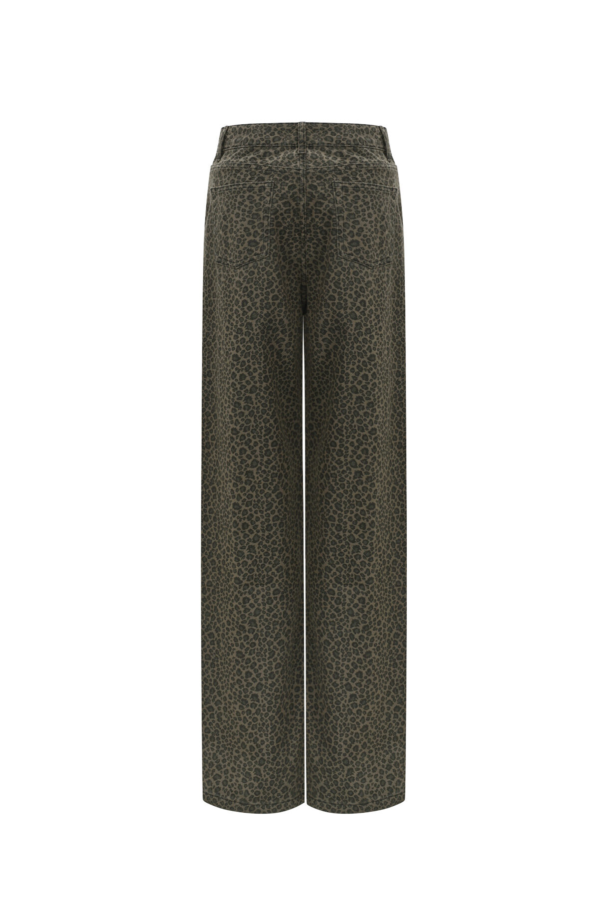 Woven Cotton Women's Straight Leg Pants Leopard Print Fall/Winter Picture3