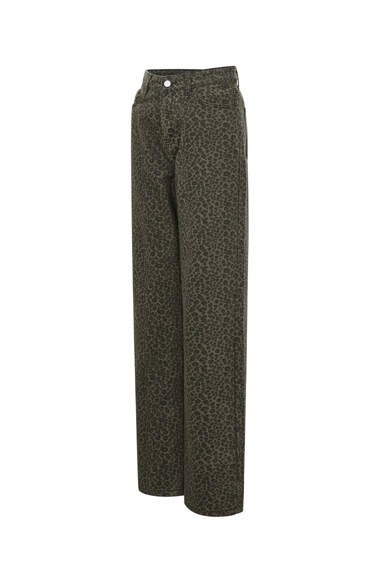 Woven Cotton Women's Straight Leg Pants Leopard Print Fall/Winter h5 Picture2