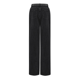 Woven Cotton Women's Straight Leg Pants Street Solid Color h5 Picture3
