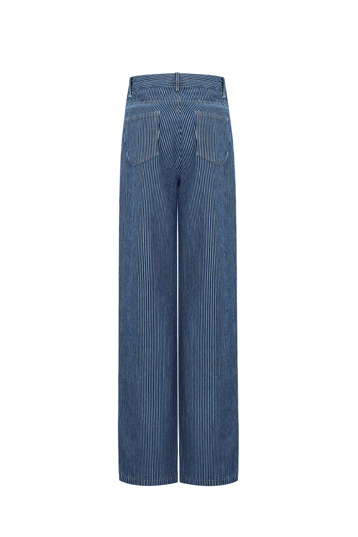 Woven Cotton Women's Straight Leg Pants Casual Stripes Picture3