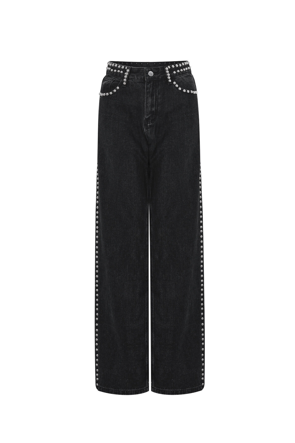Gewebte Baumwolle Damen Gerade Hose Street Einfarbige Farbe 2