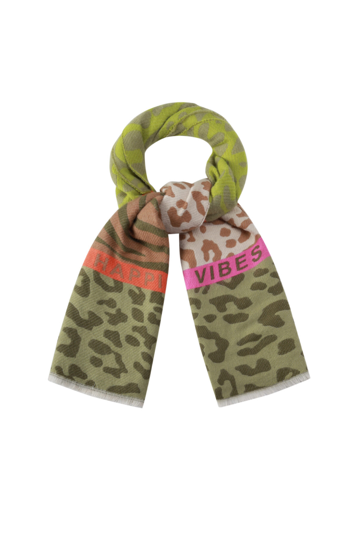 Striking scarf with prints and text h5Picture2