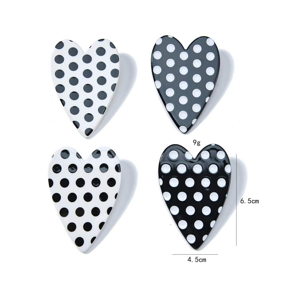 Classic Heart Polka Dots Acetate Women's Hair Clips h5Picture6