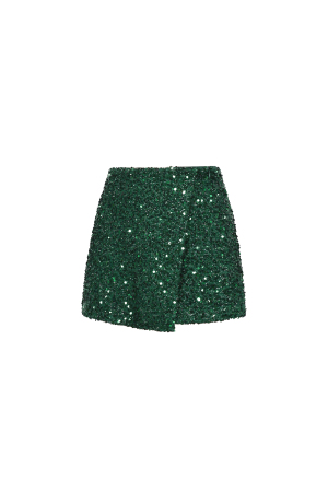 Tessuto Fibra Di Poliestere Gonna Mini Donna Elegante Paillettes Set Da 2 Pezzi h5 Immagine2