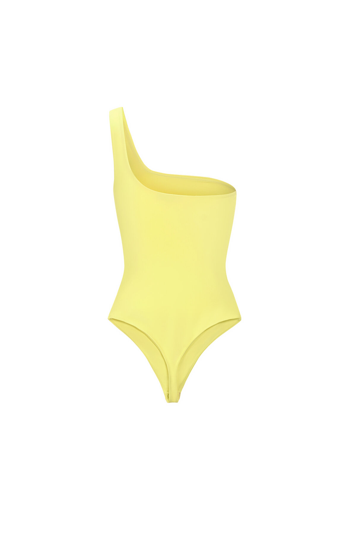 Knitted Nylon Shapewear Bodysuit One-Shoulder Spring/Summer Solid Color h5Picture2