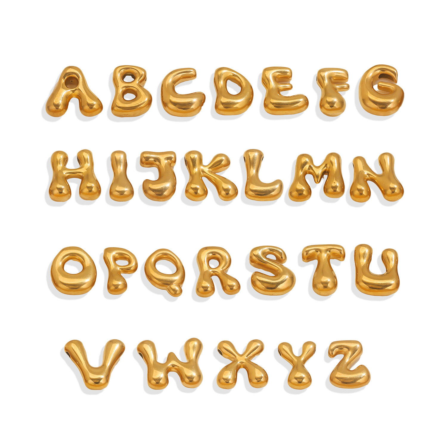 1 Piece DIY Letter Stainless Steel Waterproof Women's Pendants