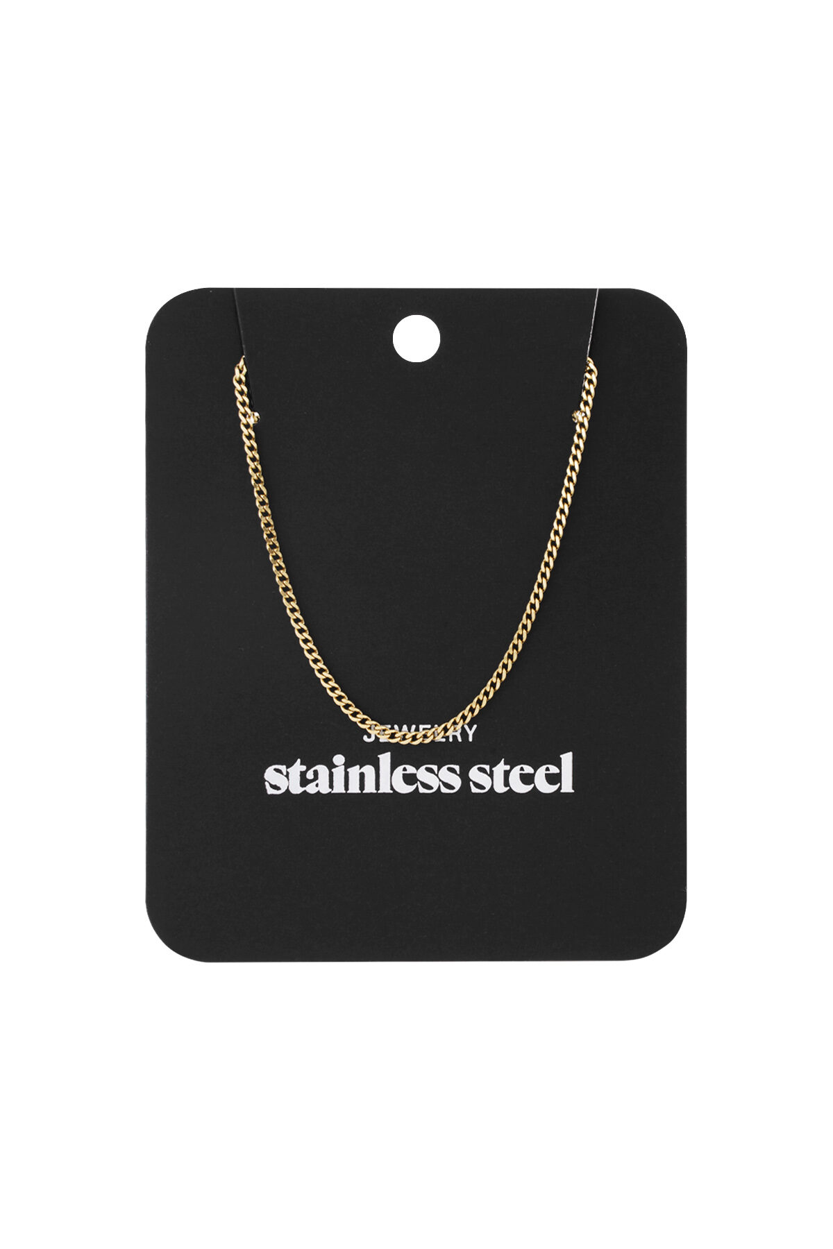 Necklace Tiny Plain Chains Gold Color Stainless Steel 2