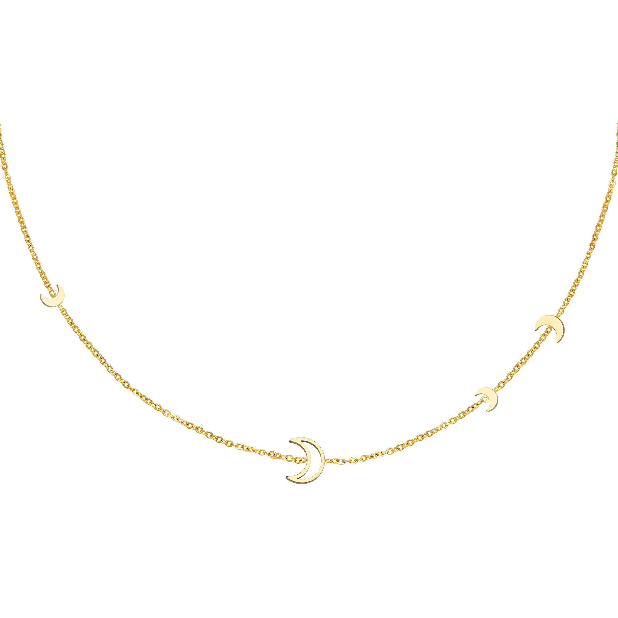 Stainless steel necklace moon h5