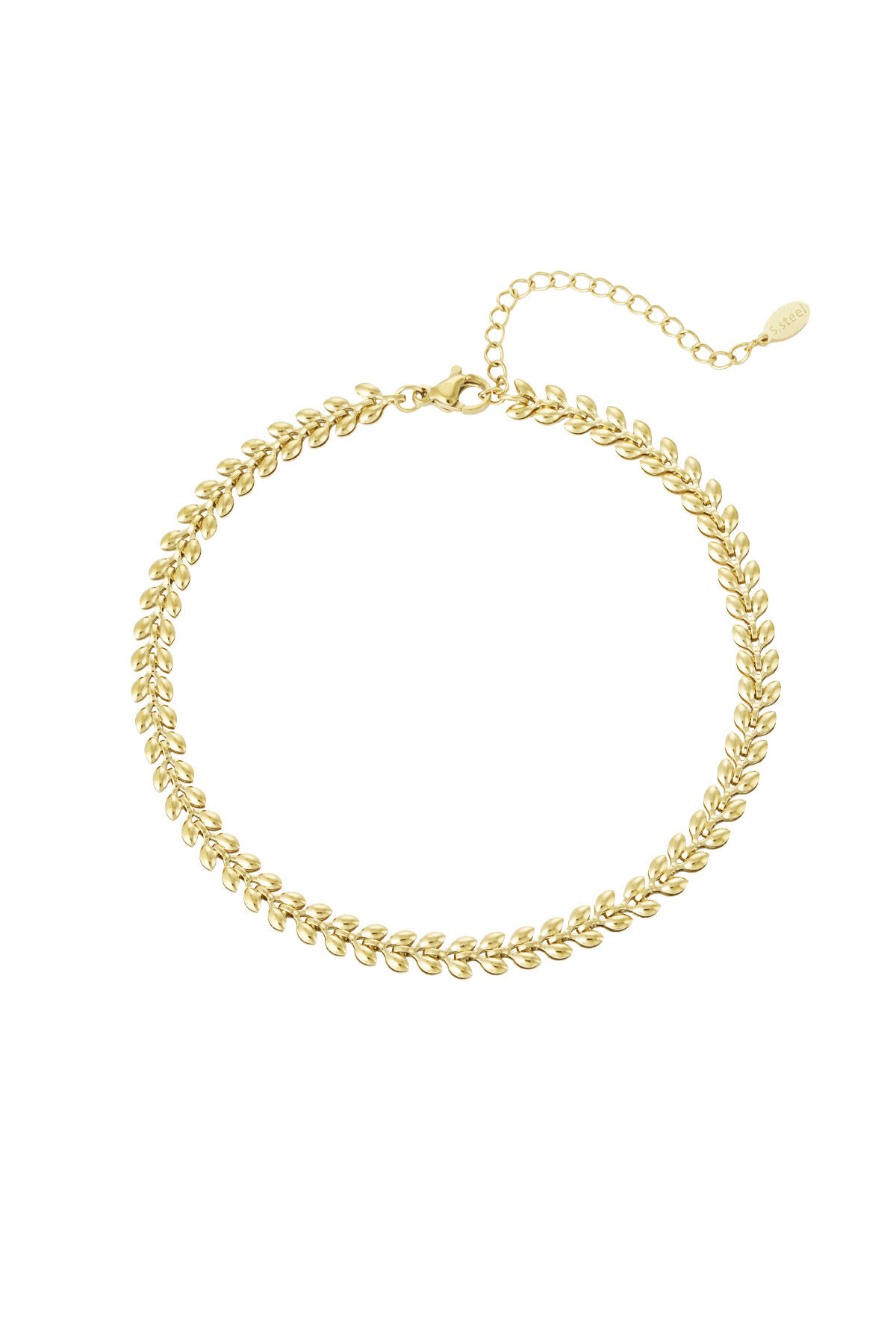 Anklet leafs Gold Color Stainless Steel h5