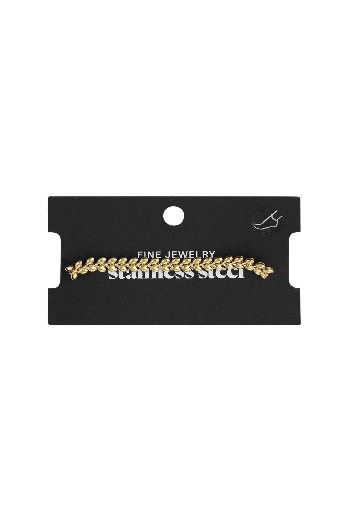 Anklet leafs Gold Color Stainless Steel h5 Picture3