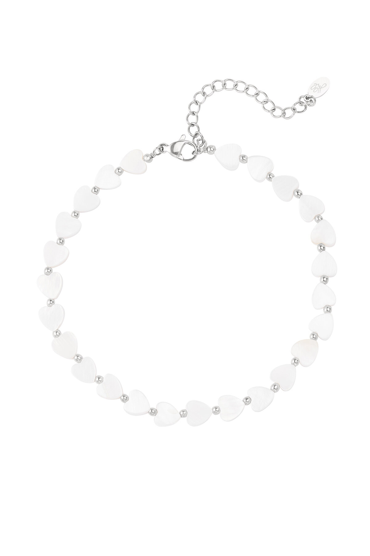 Hart enkelbandje - Strandcollectie Wit Goud kleur Schelpjes h5 