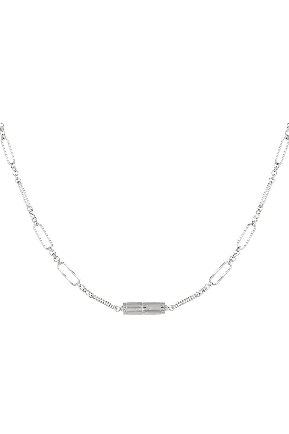 Catena a maglie con ciondolo - Acciaio inossidabile color argento h5 