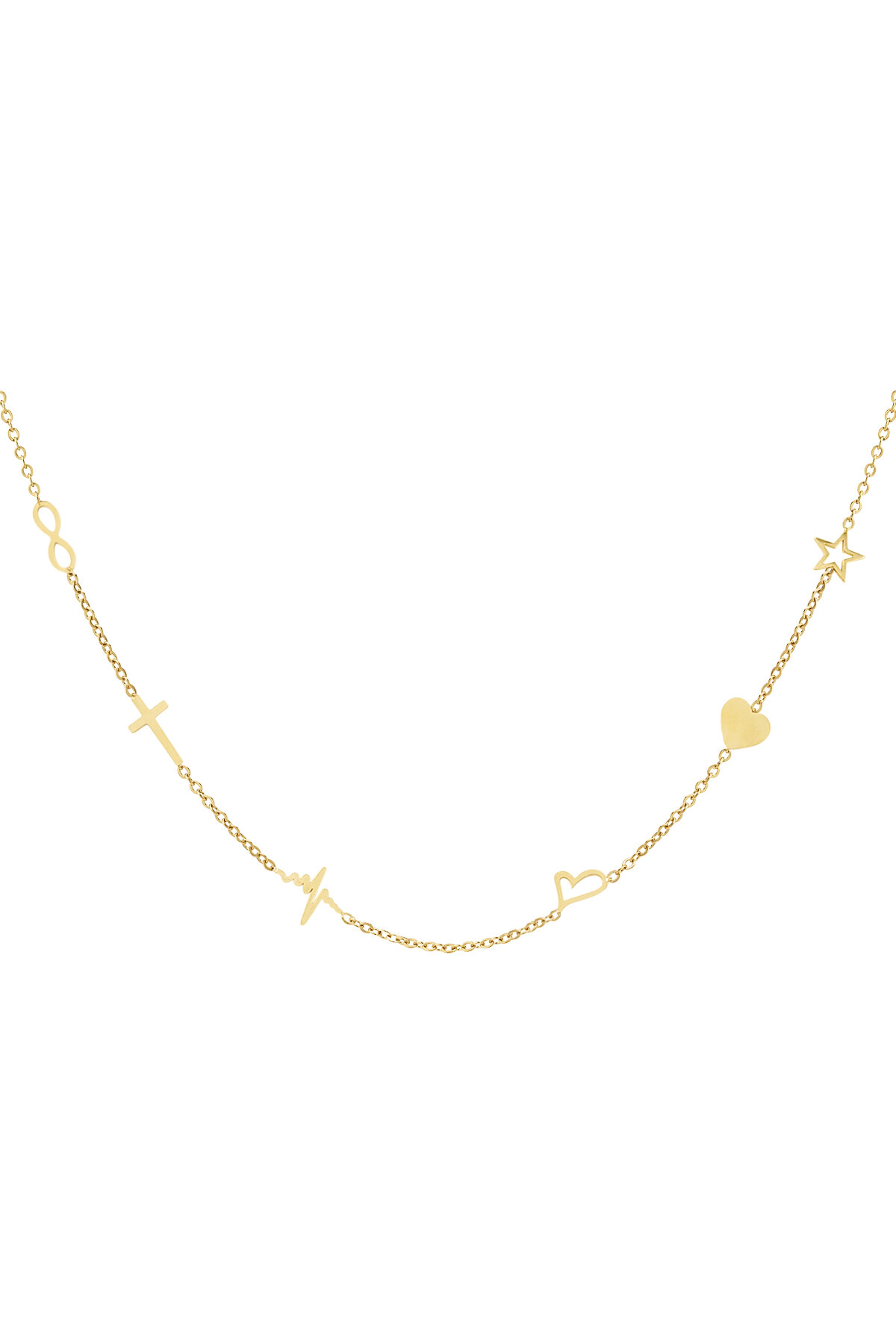 collana 6 ciondoli - acciaio inossidabile color colore oro h5 