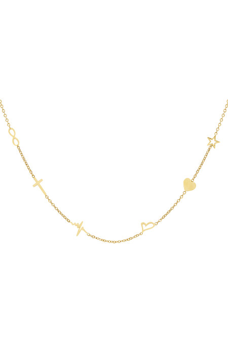 collana 6 ciondoli - acciaio inossidabile color colore oro 2