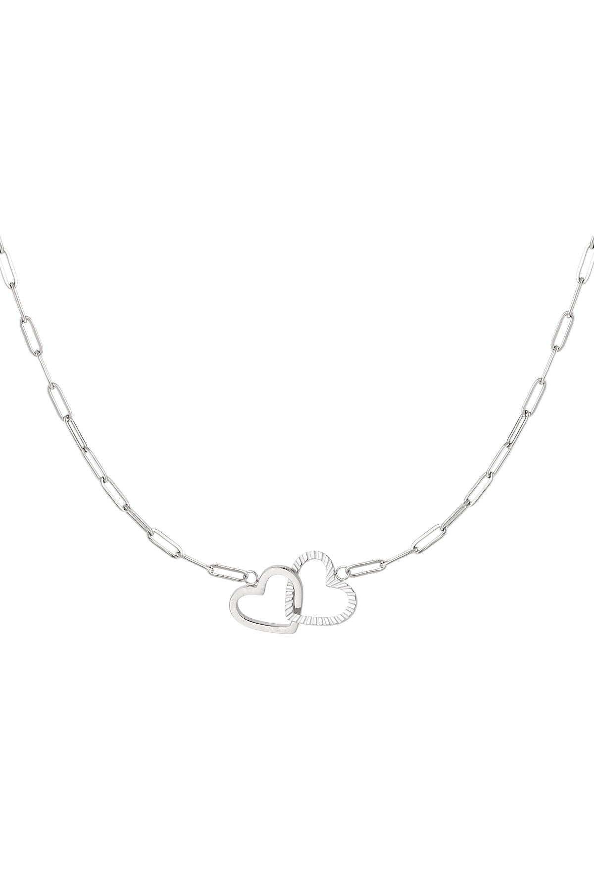 Collana con cuori uniti - argento Silver Color Stainless Steel 2