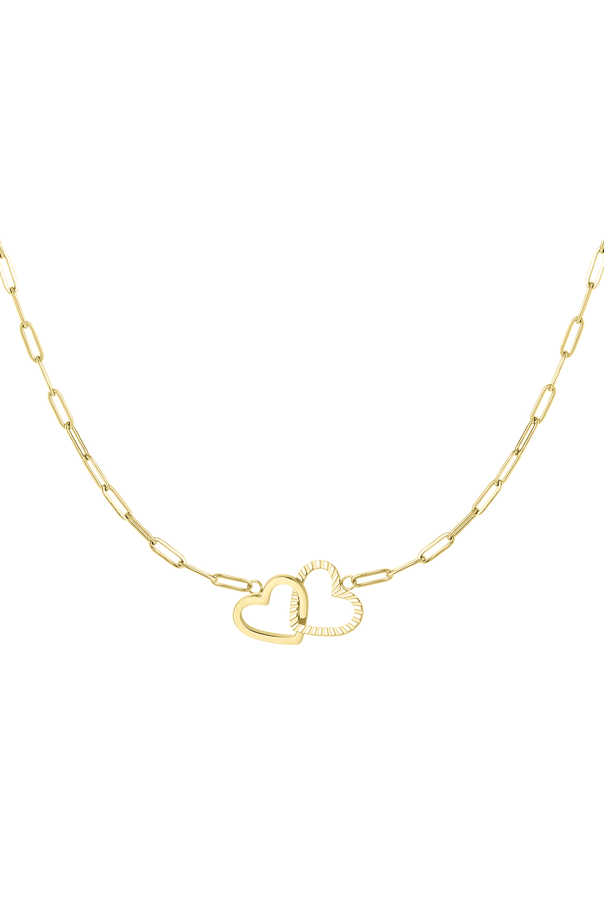 Groothandel Ketting Verstrengelde Harten RVS Goudkleurig Set van 1, foto 5 van 5