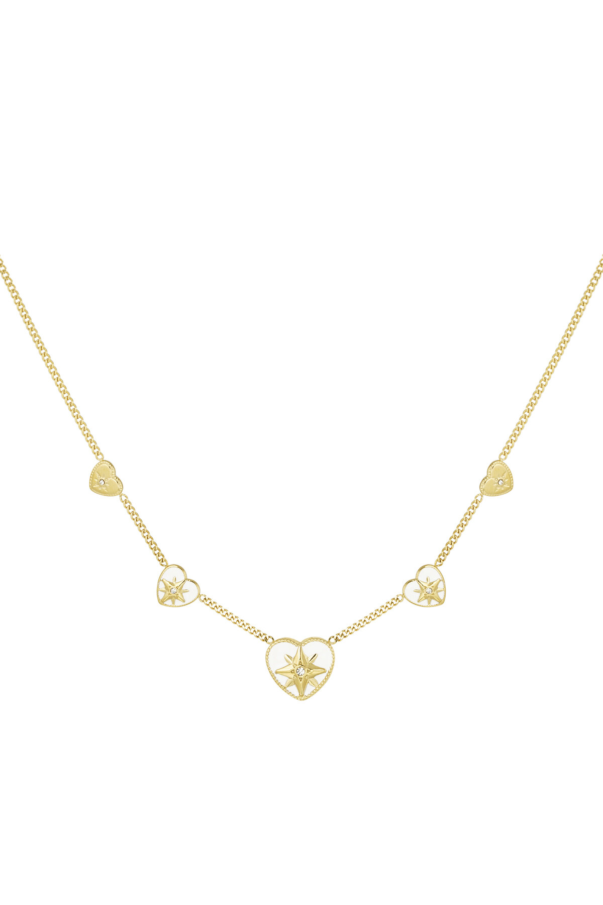 ketting 5 hartjes wit 2