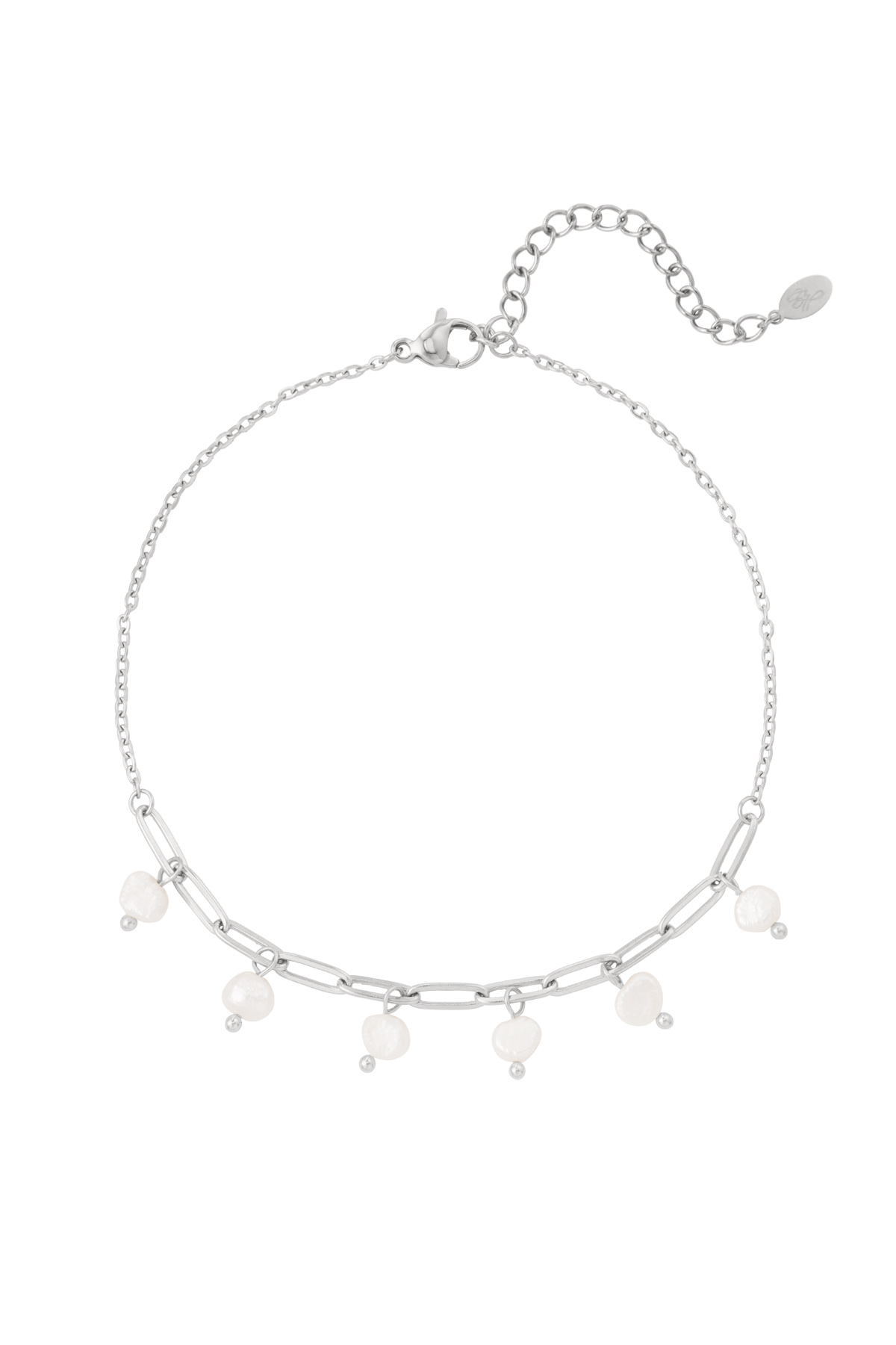 Groothandel Enkelbandje RVS met Parelketting, foto 3 van 3