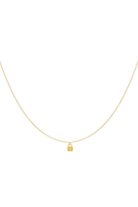 necklace with lock pendant - 925
