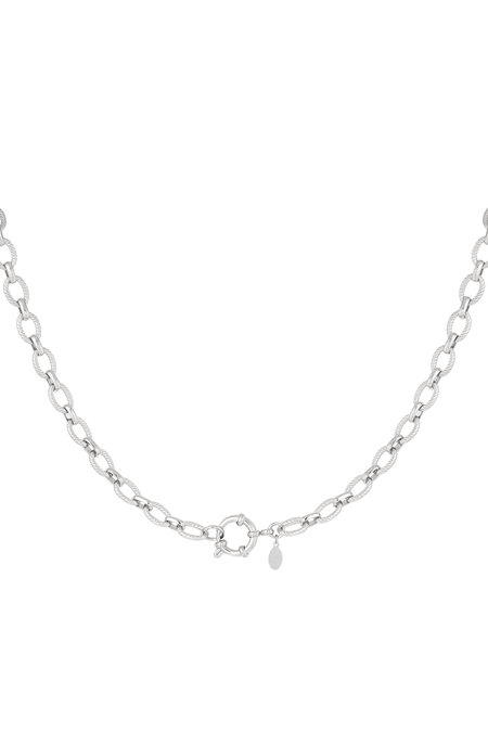 Necklace round links - Silver Color color