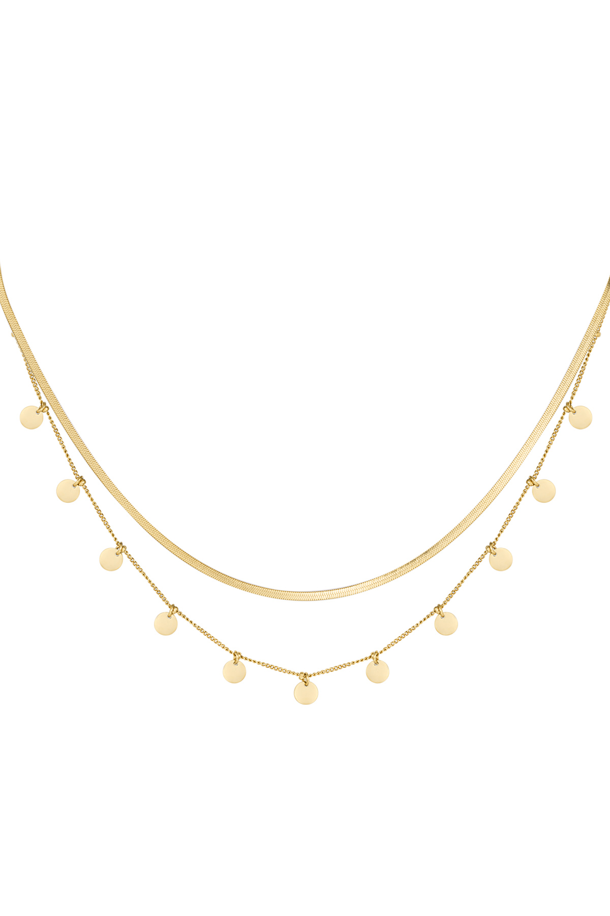 necklace double layer circles