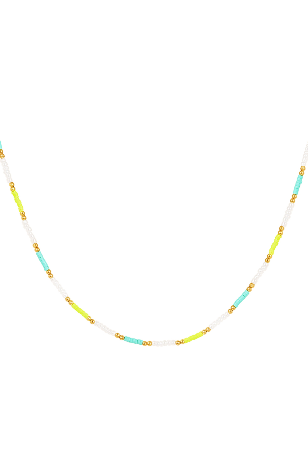 Halskette Kleine Bunte Perlen - Gelb/Orange 