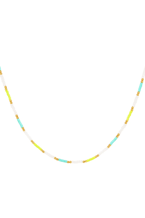 Halskette Kleine Bunte Perlen - Gelb/Orange h5 