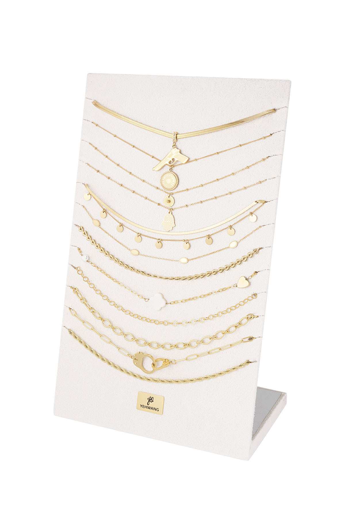 cadenas expositoras con dijes 